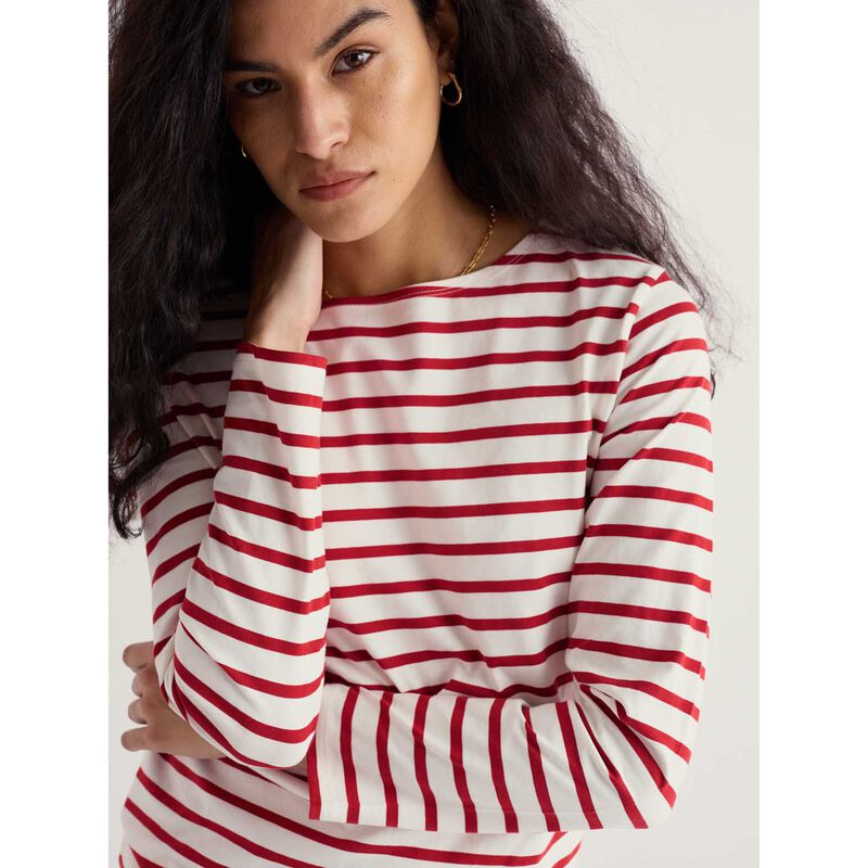 Seasalt Cornwall Sailor Shirt - Breton Deep Rust image number 2
